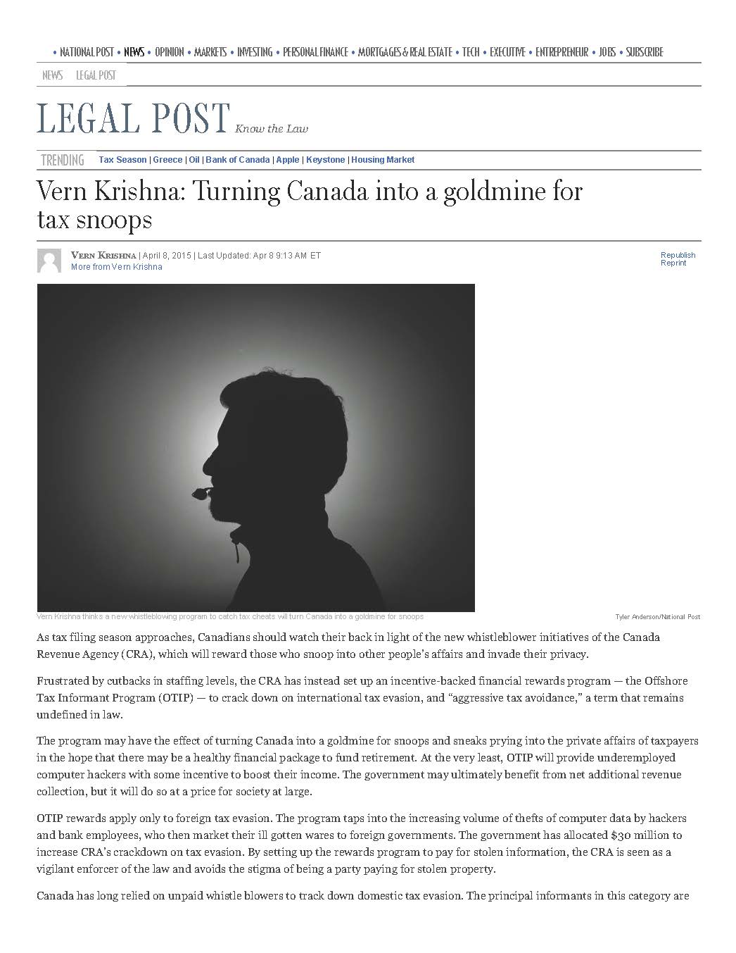 Vern Krishna_ Turning Canada into a goldmine for tax snoops _ Financial Post_Page_1